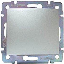 LEGRAND 770101 Выключатель 1-клавишный, 10АХ, 250В, блестящий алюминий, Valena