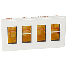 LEGRAND 078874 Коробка, суппорты, рамки, разделительные перегородки для встраиваемого монтажа, 4Х4М, белые, Mosaic