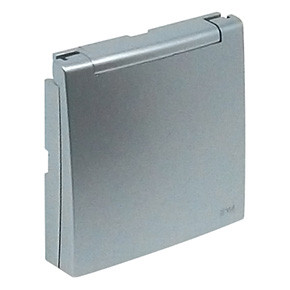 Efapel 90634 TAL Лицевая панель для розетки 2к+З с защитной крышкой, алюминий