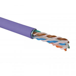 Кабель витая пара Eurolan, U/UTP, 4 пар., кат. 6A, проводник Ø 0,56мм, нг(А)-LSLTx, 1м (катушка 500м), тип прокладки: универсальный, цвет: фиолетовый