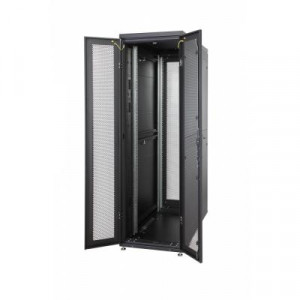 Дверь (к шкафу) Eurolan D9000, 42U, 750 мм Ш, двойная, перфорация, цвет: чёрный