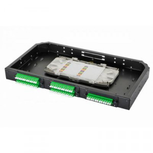 Планка Eurolan Q-SLOT, OS2, 6 х LC, Duplex, для слотовых панелей, цвет адаптеров: зеленый , монтажные шнуры, APC, КДЗС, цвет: чёрный