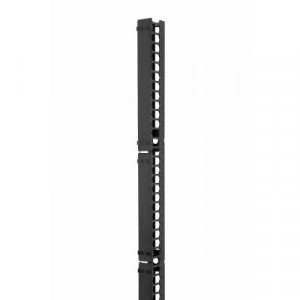 Организатор коммутационных шнуров Eurolan, 19", 48HU, 2043х84,3х129 мм (ВхШхГ), вертикальный, для шкафов 750 мм, цвет: чёрный, (с крышкой)