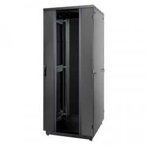 Дверь (к шкафу) Eurolan S3000, 42U, 1924х787х23 мм (ВхШхГ), стекло, цвет: чёрный