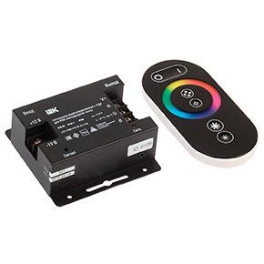 IEK LSC1-RGB-216-RF-20-12-B Контроллер с ПДУ радио RGB 3 канала PRO 5050 12В 6А 216Вт черн.