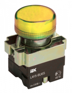 IEK BLS50-BU-K05 Арматура светосигнальная LAY5-BU65 d22мм жел.