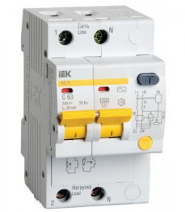 IEK MAD10-2-016-C-030 Выключатель авт. диф. тока 2п 3.5мод. C 16А 30мА тип AC 4.5кА АД-12