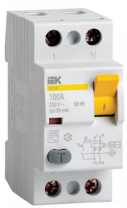 IEK MDV10-2-025-010 Выключатель диф. тока 2п 25A 10mA тип AC ВД1-63