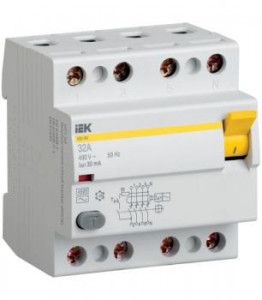 IEK MDV10-4-016-030 Выключатель диф. тока 4п 16A 30mA тип AC ВД1-63