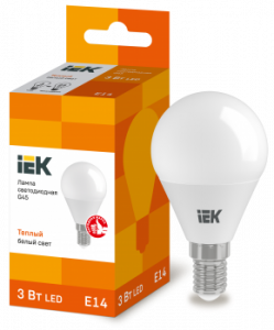 IEK LLE-G45-3-230-30-E14 Лампа светодиодная ECO G45 шар 3Вт 230В 3000К E14