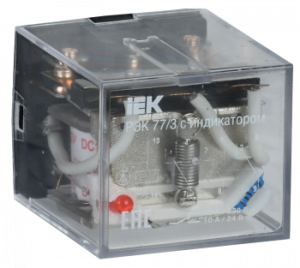IEK RRP10-3-10-012D-LED Реле РЭК 77-3(LY3) с инд. 10А 12В DC