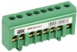 IEK YNN10-69-8KD-K06 Шина нулевая в корп. изол. на DIN-рейку ШНИ-6х9-8-К-З зел.