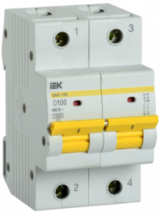 IEK MVA50-2-100-D Выключатель автоматический модульный 2п D 100А 15кА ВА47-150