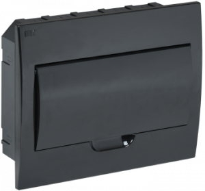 IEK MKP13-V-12-41-K02 Корпус модульный пластиковый встраиваемый ЩРВ-П-12 черный черная дверь IP41