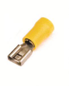 DKC / ДКС 2C02P Наконечник плоский, с изолированным фланцем (розетка),для сечения провода 2,5-6,0мм2, размер контакта 6,3х0,8мм,желтый (РПИ-М)