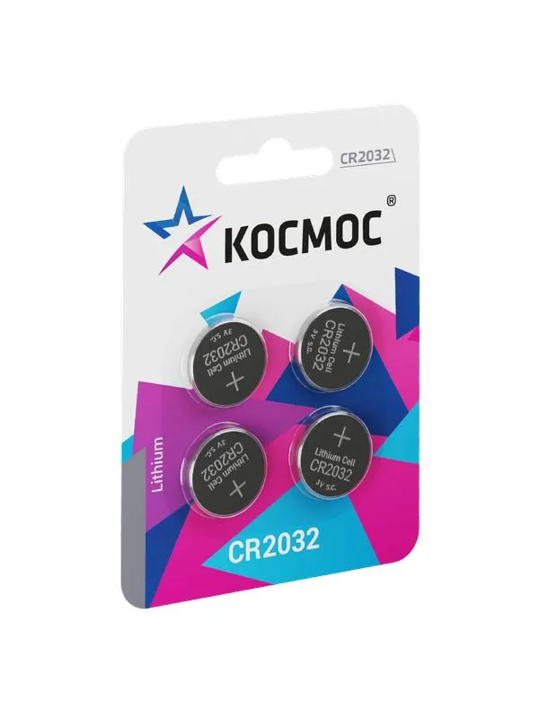 Батарейка CR2032 3V Lithium 4BL КОСМОС KOC2032BL4