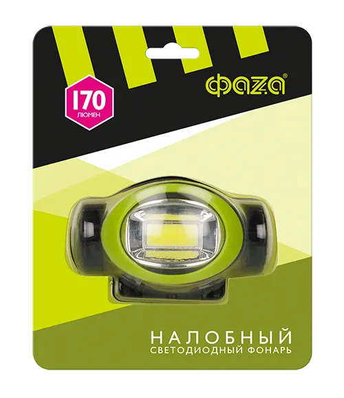 Фонарь налобный H5-L3W-gn (черно-зел.) JazzWay 5027534